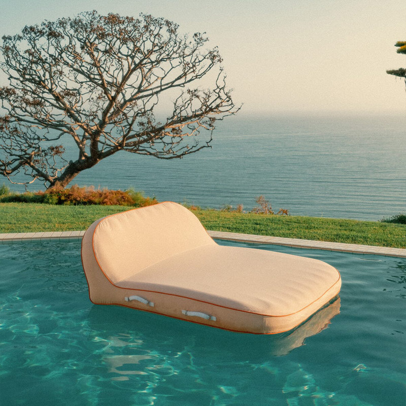 XL Pool Lounger, Yellow/White