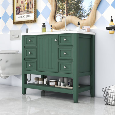 Meuble-lavabo avec une armoire et trois tiroirs