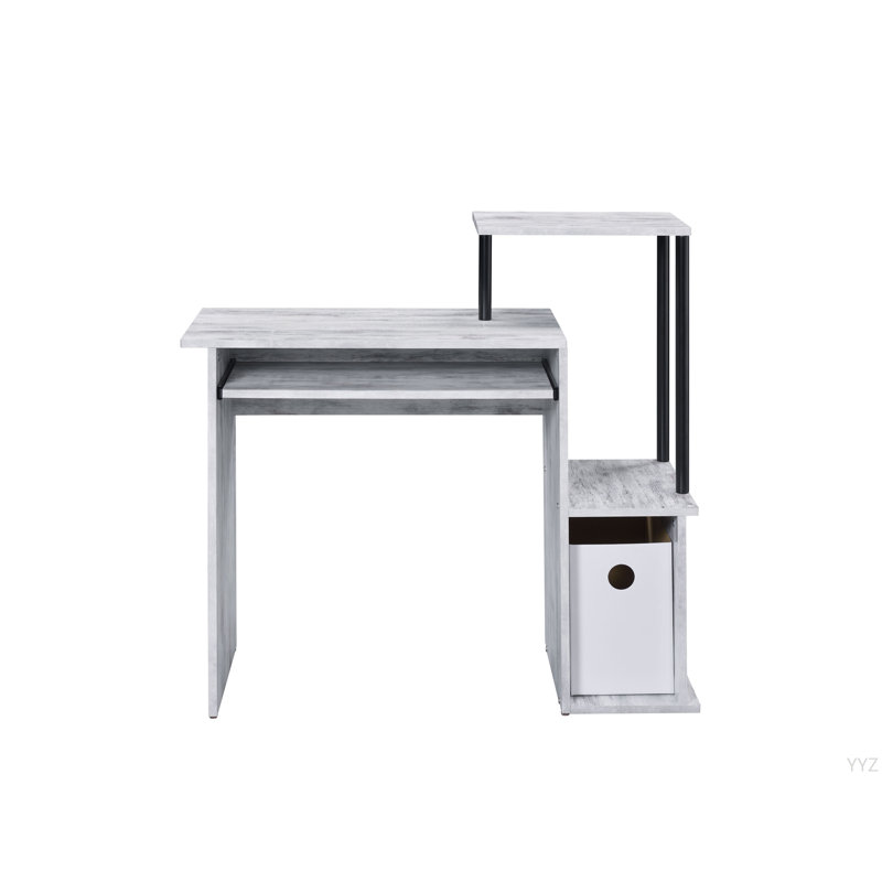 Bureau d'ordinateur antique blanc et noir