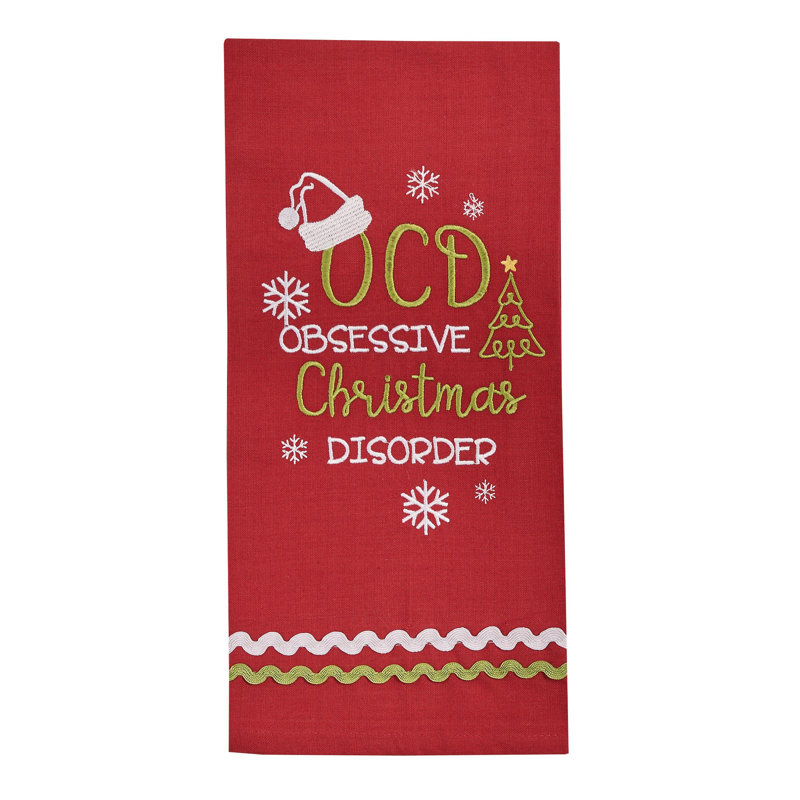  Ensemble de 2 débarbouillettes rouges Ocd,  Ocd Festive - rouge