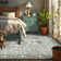 Leaves Floral Machine Washable Area Rug with Rubber Backing for Living Room Modern Non-Slip Dining Room Rug Non-Shedding Rugs for Bedroom