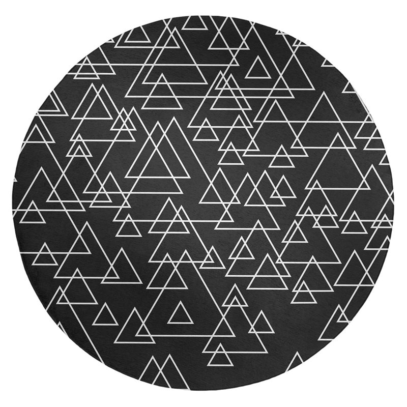 Chenille Geometric Indoor Rug, Round 5'