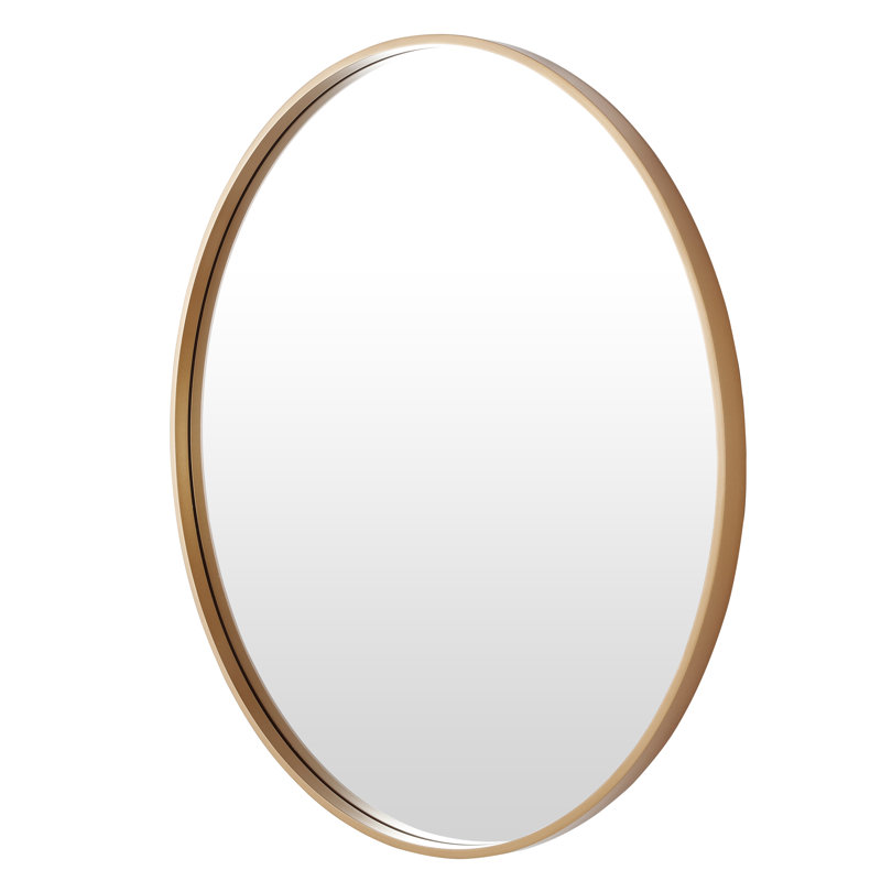 Aluminum Round Mirror, Gold, 36" x 36"