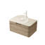 Meuble-lavabo de salle de bain avec lavabo, armoire de rangement flottante avec tiroir, pré-assemblé-401346140