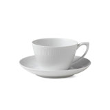 Royal Copenhagen White Fluted Teacup & Saucer