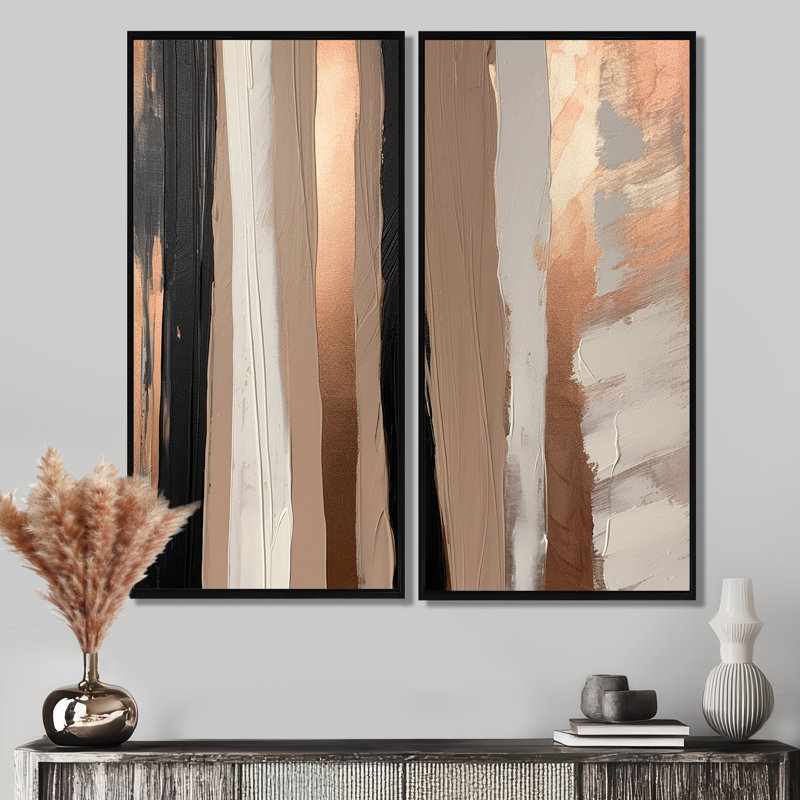 Brown And Black Beyond Boundaries IV - Large Abstract Art Prints On Canvas, 40" H x 40" W, Floater Framed Print, Black
