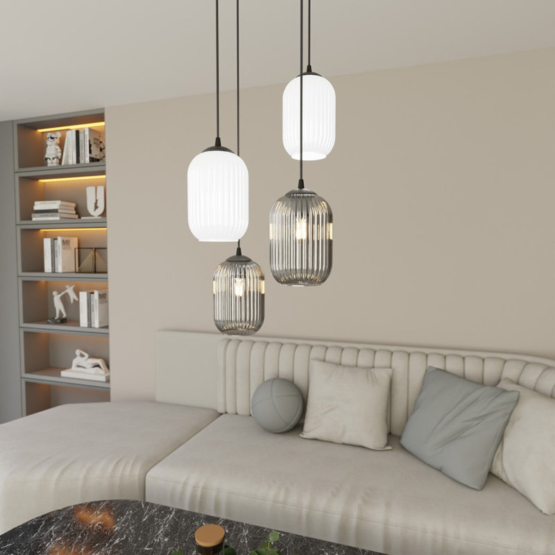 Atmanand 4 - Light Matte Black Pendant, Matte Black/Mix