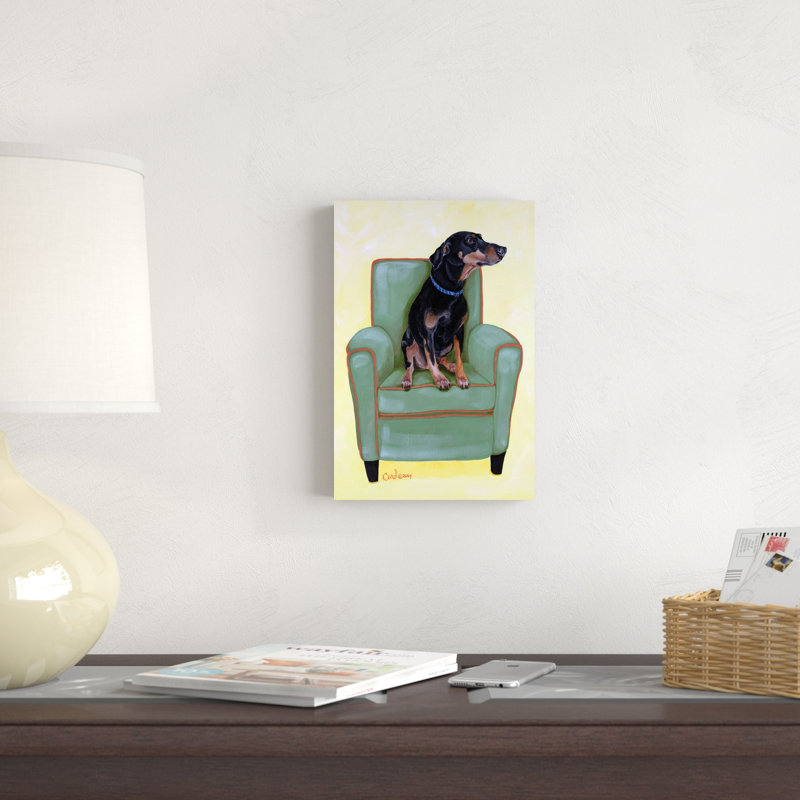 Dobie sur fond vert, H 12 po x l 8 po x P 1,25 po