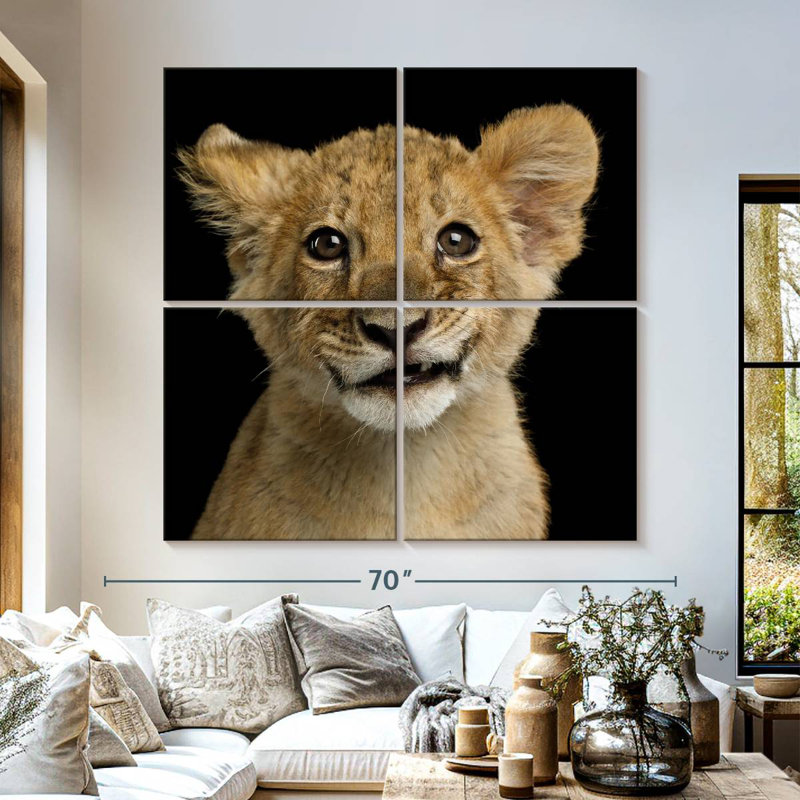 Petite tête de lion, H 57 po x l 57 po