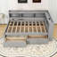 Lit de jour double en L avec ports de chargement USB, tiroirs de rangement et tablettes-99094073