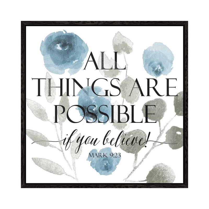 All Things by Mlli Villa - Print on Canvas, 45.72cm H x 45.72cm W x 3.81cm D, Black Floater Framed
