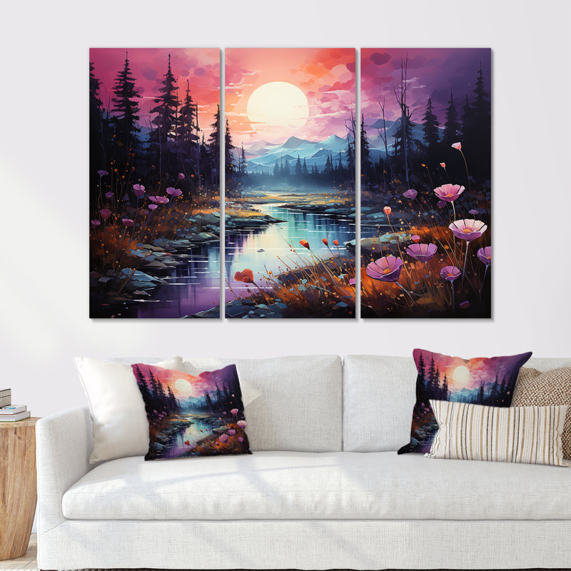 Art mural Northern Lights, H 40 po x l 60 po x P 1 po, Toile tendue