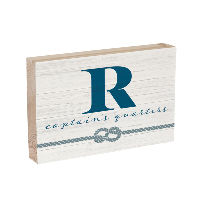Coastal Wooden Plock Monogram Captain 12x8" R