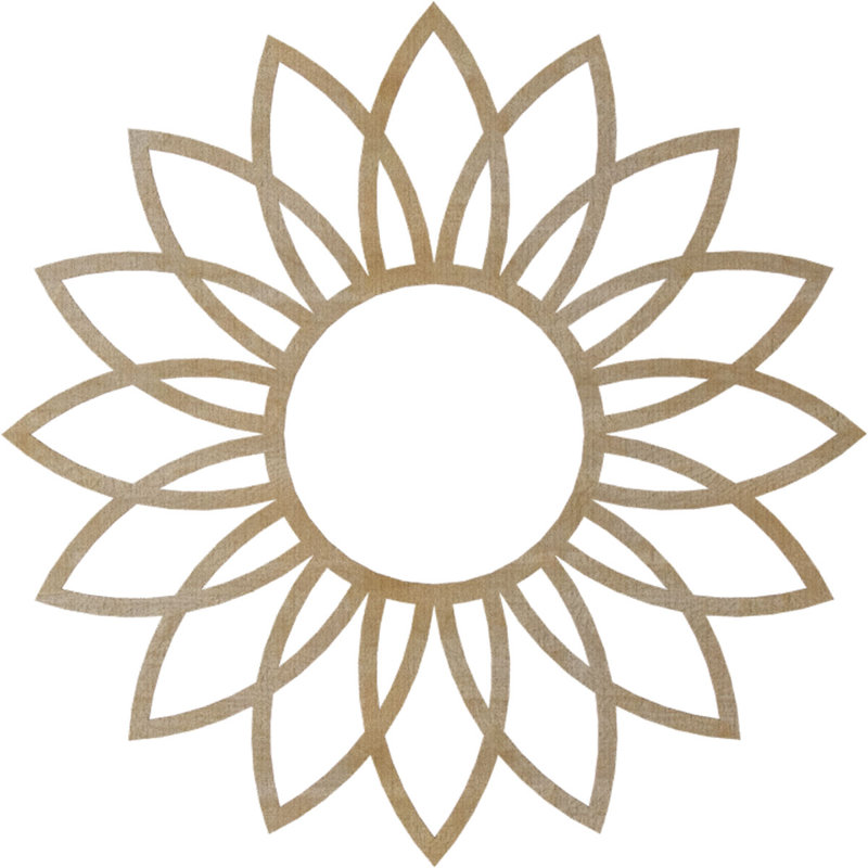 Médaillon de plafond en bois Daisy, H 38 po x l 38 po x P 0,38 po, Bouleau