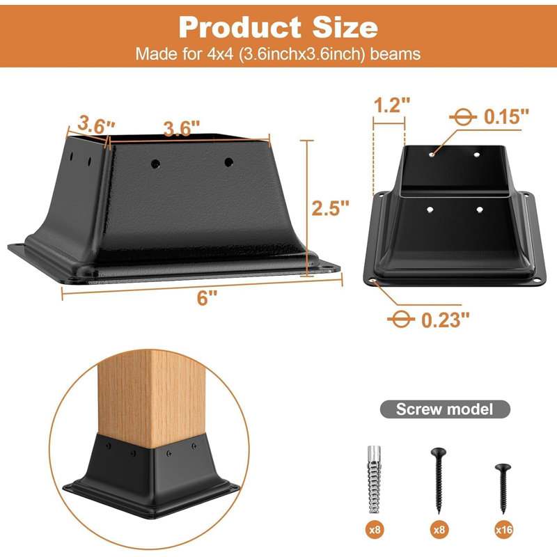 FXSGER Black Metal Hardware for Pergola