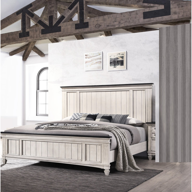 Lit à baldaquin en bois massif de style contemporain
