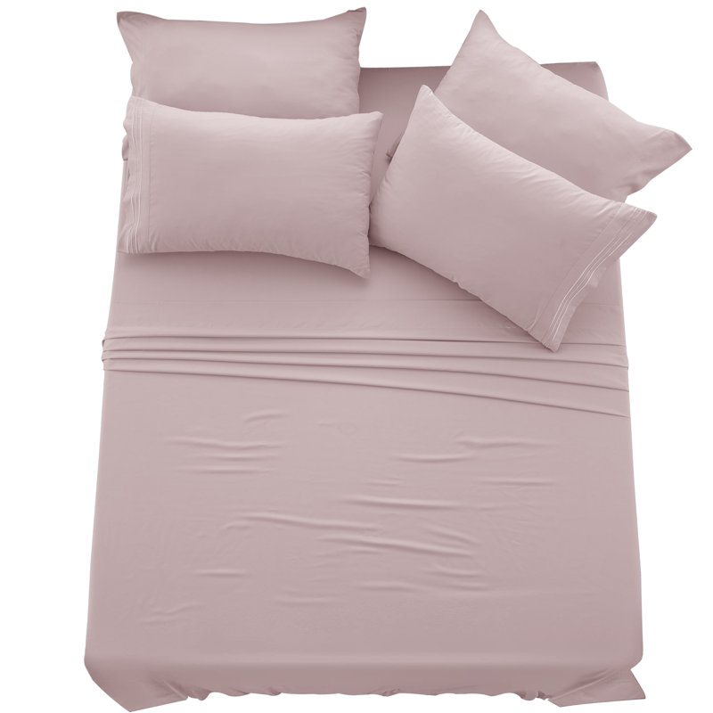 Lux Decor 6-Piece Ultra-Soft Microfiber Sheet Set Deep Pocket Fitted Sheet, Wrinkle & Fade-Resistant, Hotel Quality Bedding