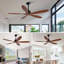 Nouveau ventilateur de plafond 60 pouces avec 5 pales en bois massif, télécommande et moteur à courant continu pour le salon