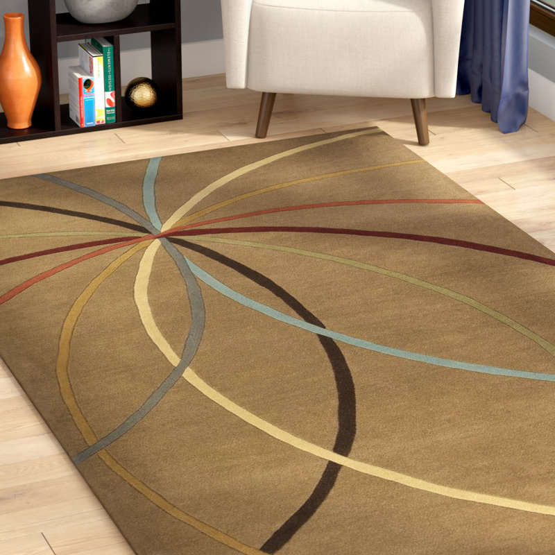 Tapis moka en laine touffeté à la main à motif abstrait Mcquaid, Rectangle 10 pi x 14 pi