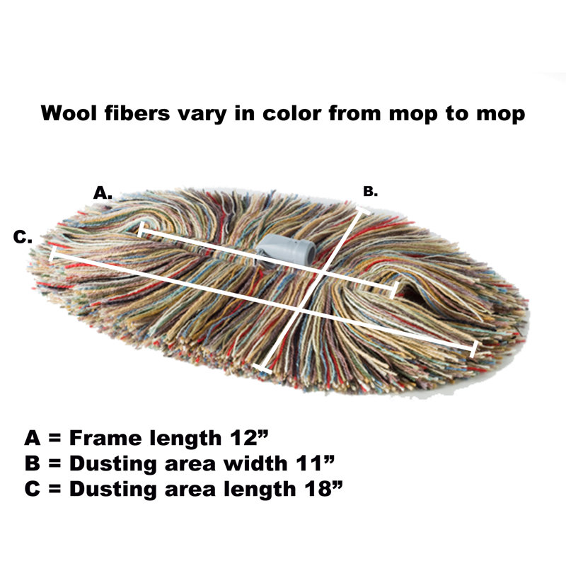 COMBO - All Natural Wool Dust Mop with Wool Duster, 1" H x 12" W