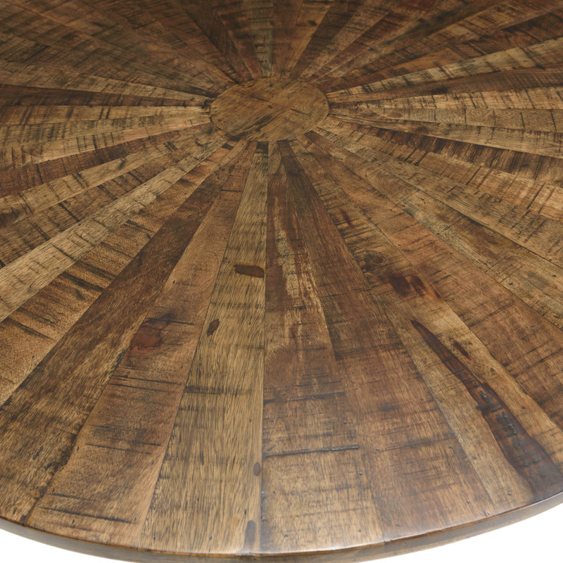 Grenville 120 cm Round Wood Top Dining Table with Iron Base