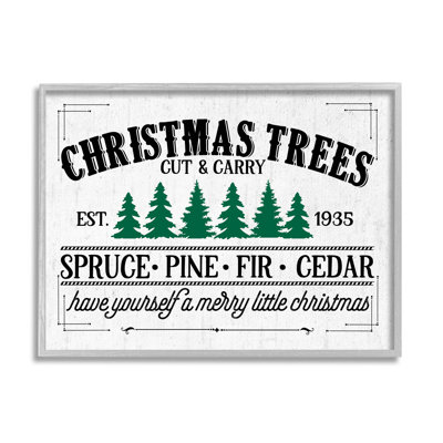 " Christmas Trees Vintage Sign " by Lettered And Lined