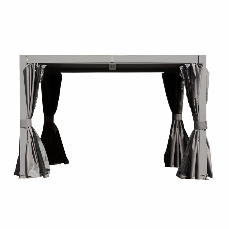 Pergola d'extérieur 10 x 10 pi avec persiennes réglables - gris