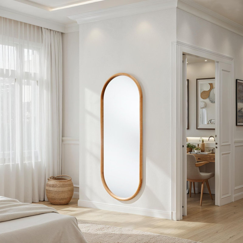 Solid Wood Oval Mirror