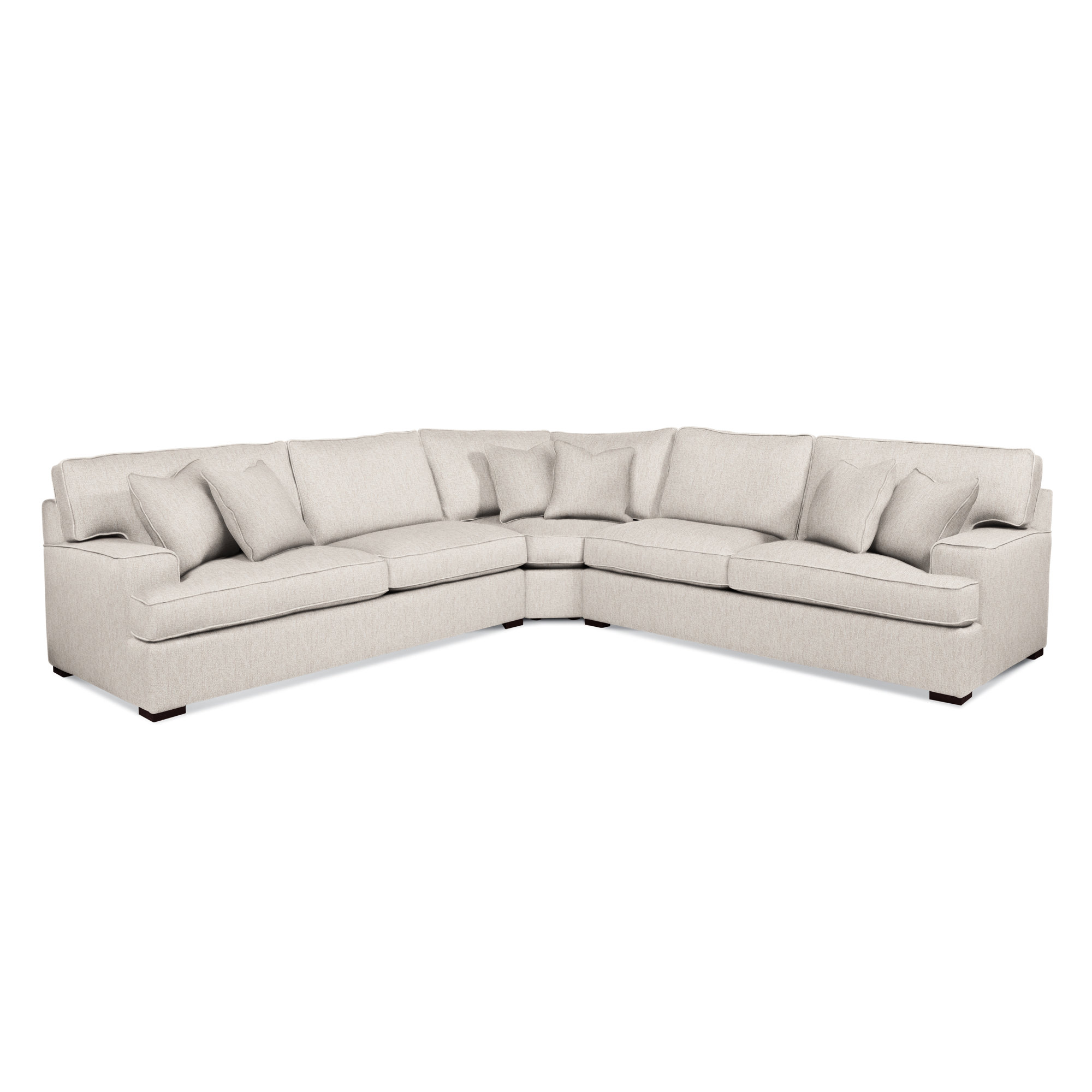 Sadie 3-Piece Upholstered Sectional, Java Finish, Snow Crypton Performance; 0884-91