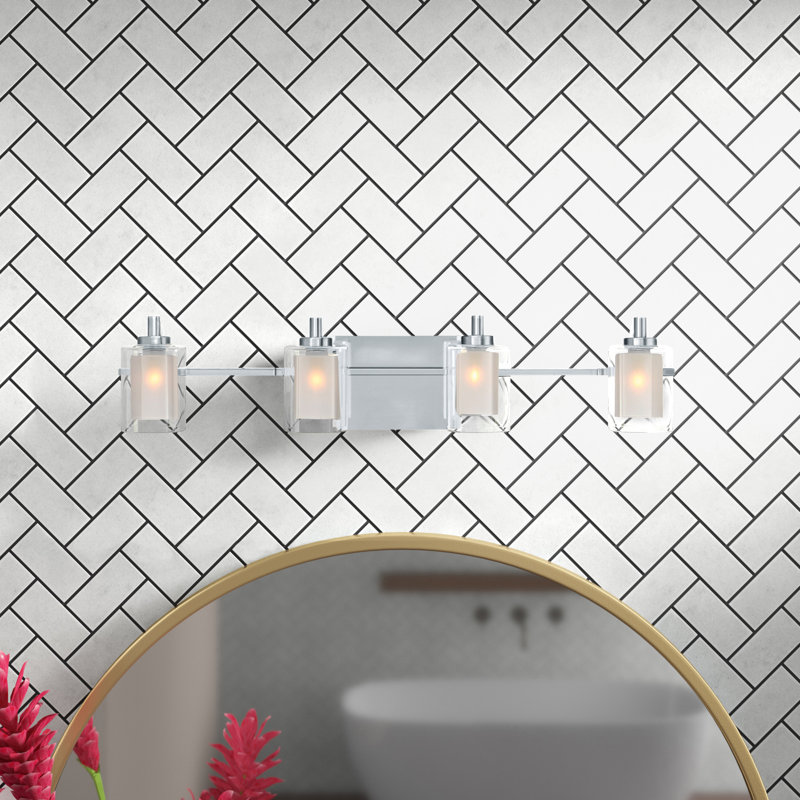 4 - Light Dimmable Vanity Light, Polished Chrome