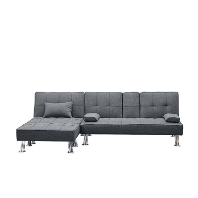 Upholstered 61.42 " L-Shaped Sofa Bed