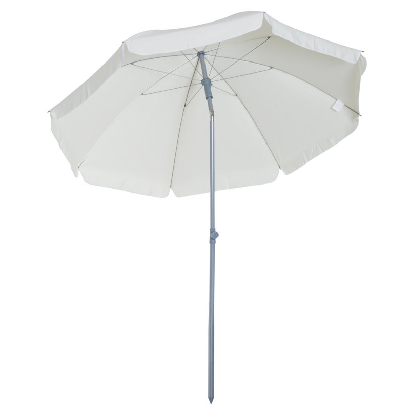 Isabel 202cm Tilt Beach Parasol, Cream White