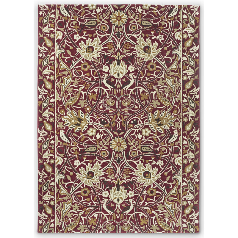 Morris Wool Floral Area Rug, Rectangle 6'7" x 9'2"