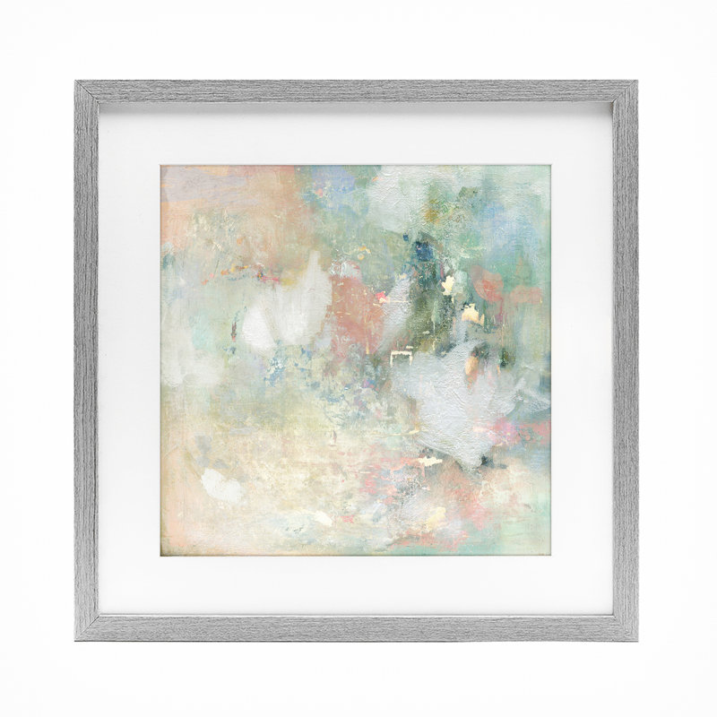 «Serene Pastel Brushstroke Harmony», reproduction sous verre encadrée, design par Carol Robinson, H 13 po x l 13 po
