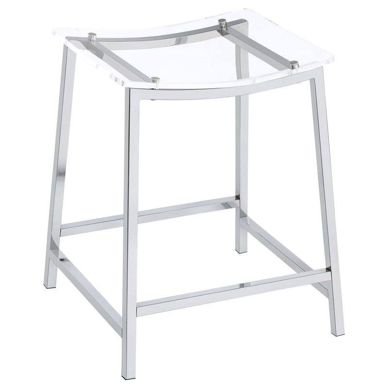 Staten Chrome Backless Bar Stool(Only Dining Chairs), Counter Stool (24” Seat Height)