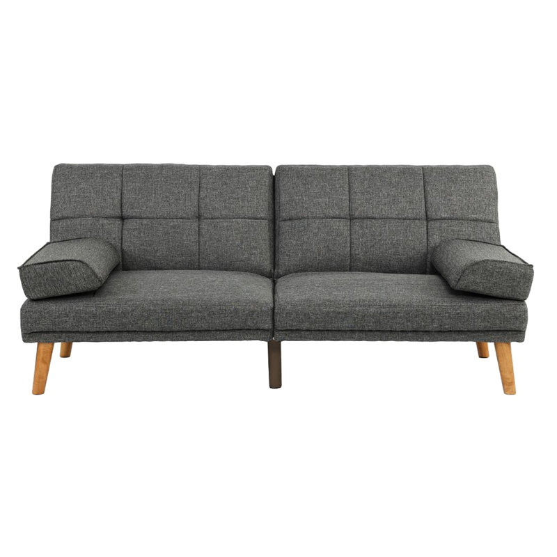 Contemporary Couch, With Solid Wood Legs And Foam Cushion Bed, Support, Gray