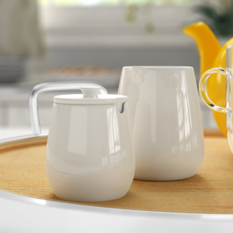 Helios Sugar And Creamer Set with Lid