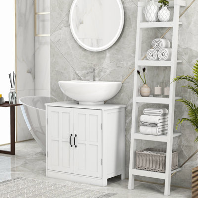 Armoire de salle de bain avec tablette réglable, blanc, armoire d'évier avec rangement pour une utilisation optimale