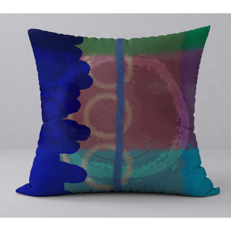 Abstract Reversible Throw Pillow, 18" H x 18" W