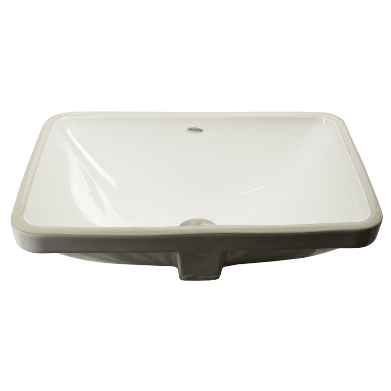 Nantucket Sinks 19 Inch x 14 Inch Undermount Ceramic Sink In White UM-19x14-W