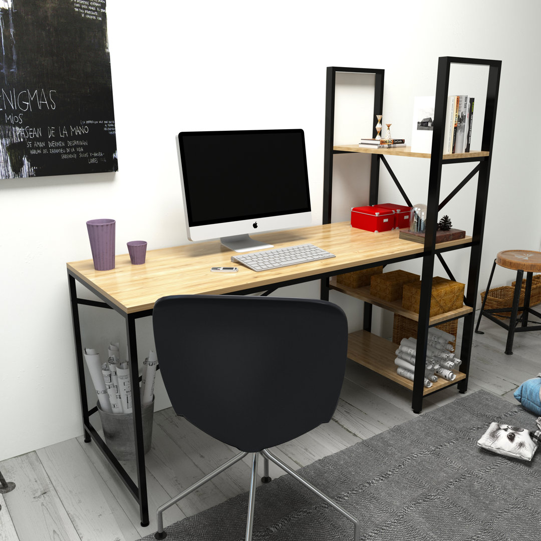 Phan Computer Desk with Bookshelves