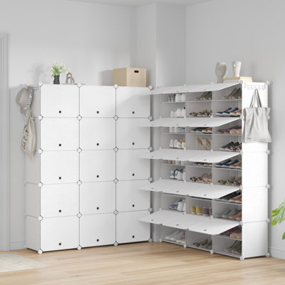 60 Pair Stackable Shoe Storage Cabinet