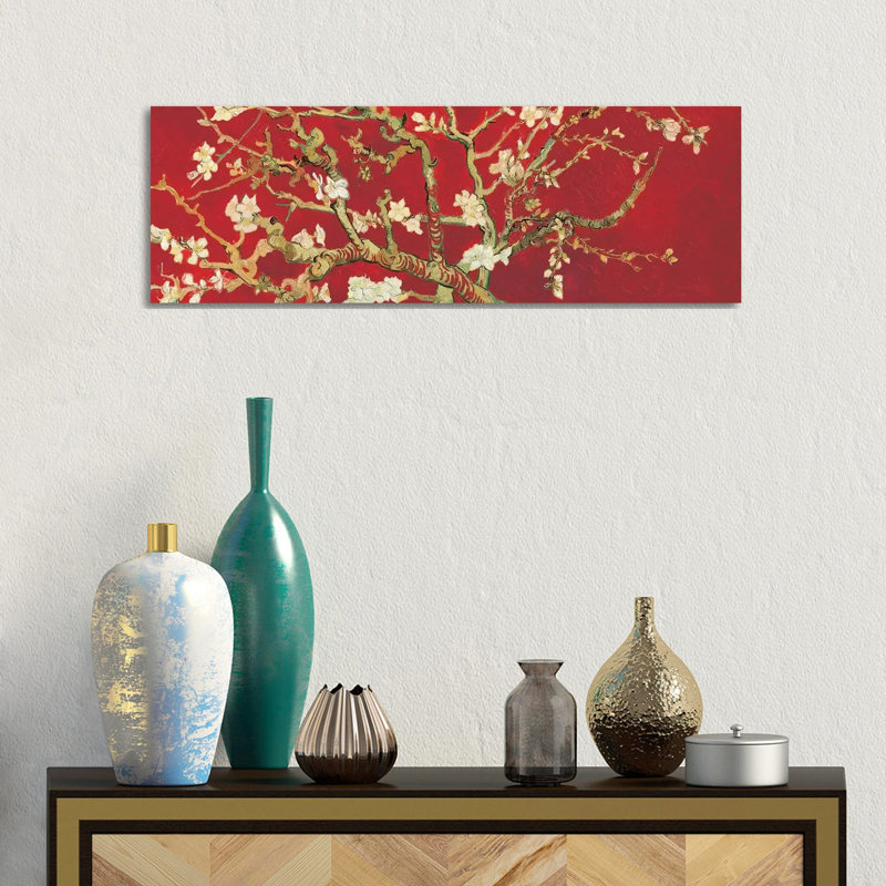 Almond Blossom by Vincent Van Gogh - Panoramic Painting on Canvas, No Frame, 30.48 cm H x 91.44 cm W x 1.91 cm D