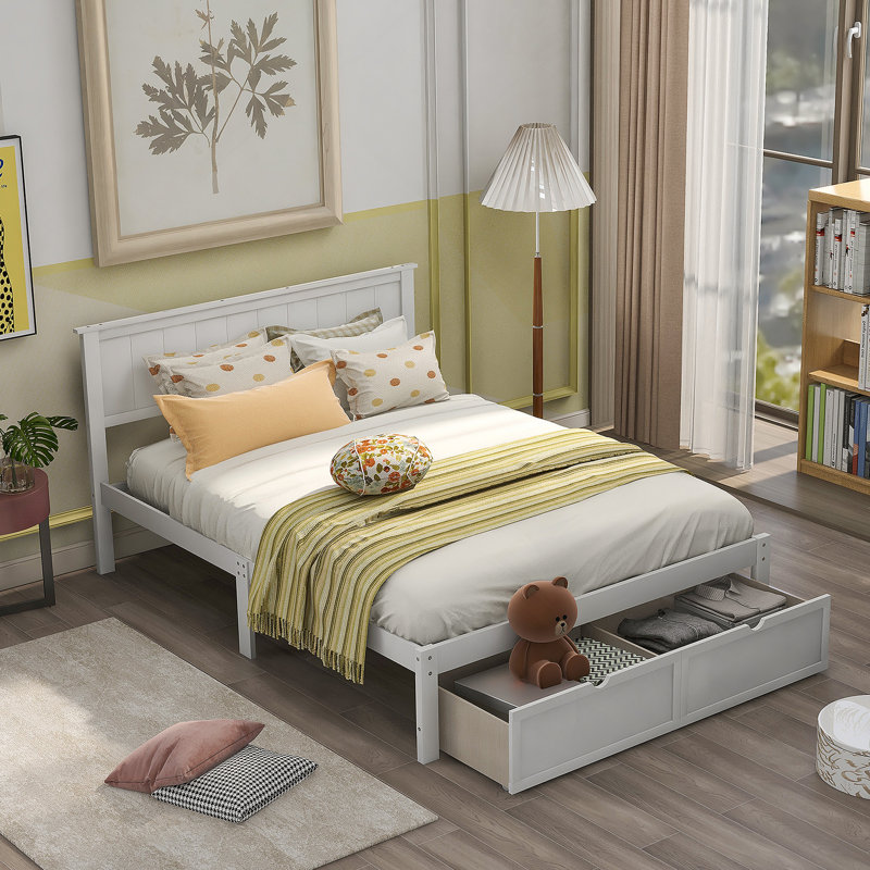 Platform Bed with Under-bed Drawers