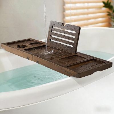 Plateau de baignoire extensible en teck, plateau de bain en bois Spa