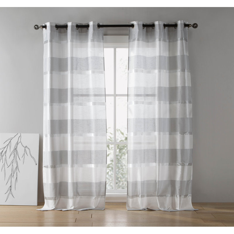 Paire de rideaux occultant à deux tons avec deux œillets de 2 po, gris / taupe, L 38 po x L 96 po.