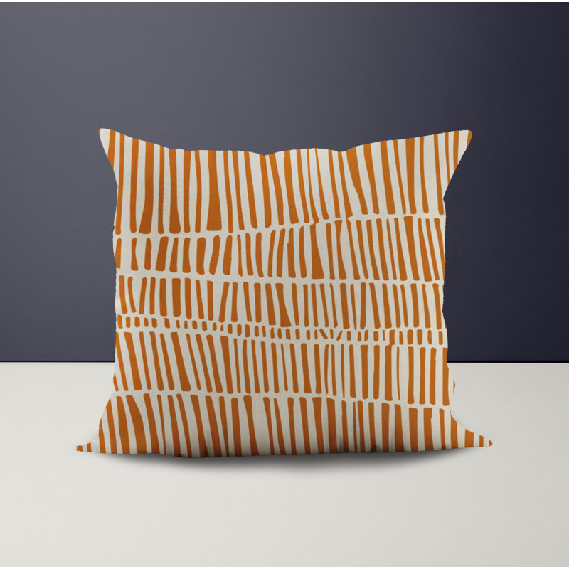 Jeté carré intérieur / extérieur en polyester Ikom, L 15 po x H 15 po, Orange