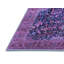 Tapis oriental en laine / polyester tissé à la machine bleu foncé / mauve-1952670480