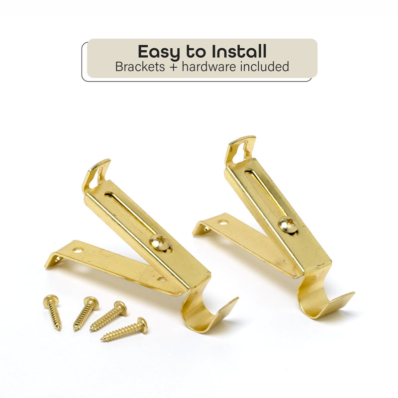 Gold Adjustable Double Bypass Cafe Rod Brackets