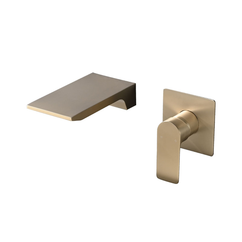 Wall Mounted Optional Single-handle Bathroom Faucet, Brushed Gold